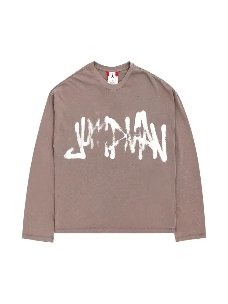 Футболка с длинными рукавами Air Jordan MJ IH Jumpman 'Cave Stone' — изображение 1 из 2, серый