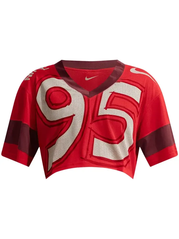 Укороченная футболка Nike Oversized 'University Red/Team Red/Chalk' — изображение 1 из 2, красный