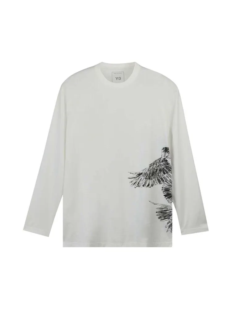 Футболка Y-3 Graphic Long-Sleeve Tee White