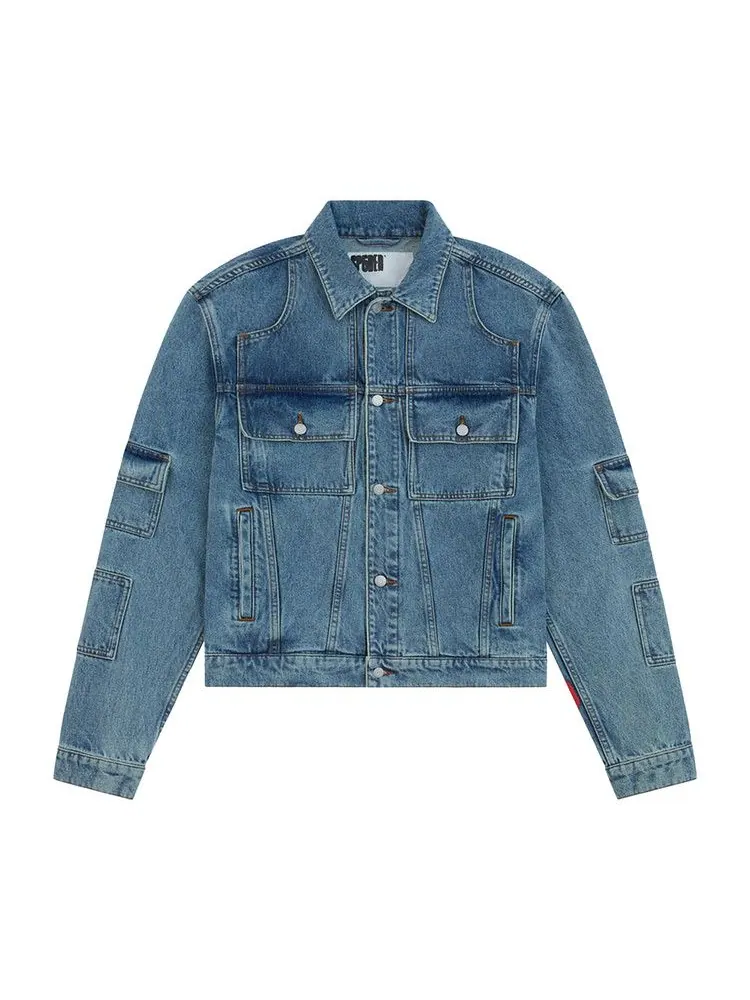 Куртка Sp5der Denim V3 Truck Jacket — изображение 1 из 2, светлый джинсовый синий
