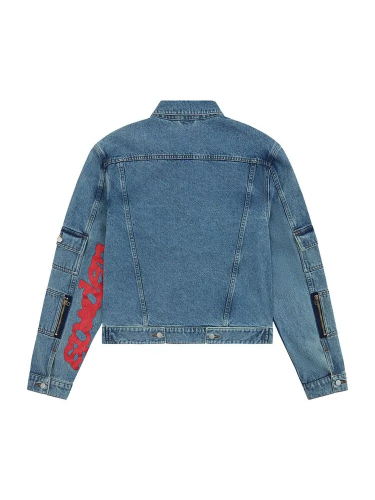Куртка Sp5der Denim V3 Truck Jacket — изображение 2 из 2, светлый джинсовый синий
