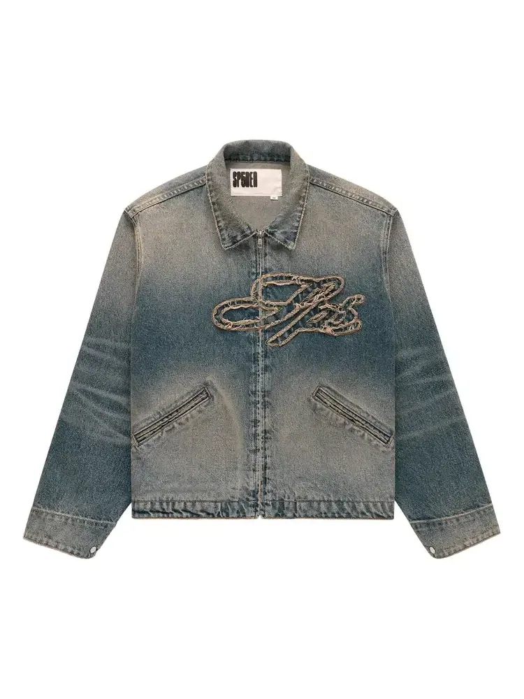 Джинсовая куртка Sp5der Script Denim — изображение 1 из 2, синий