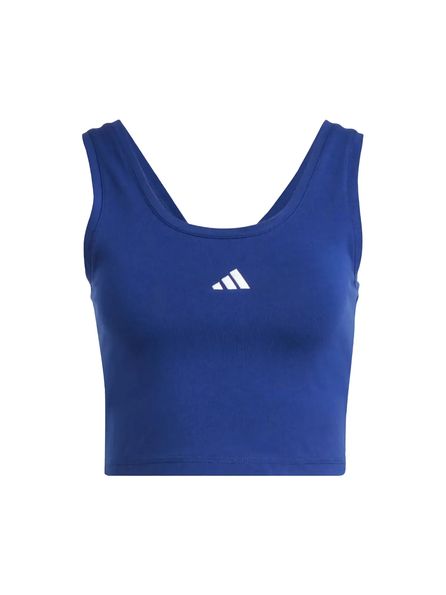 Майка Adidas Essentials Small Logo из хлопка — изображение 1 из 1, темный синий/белый