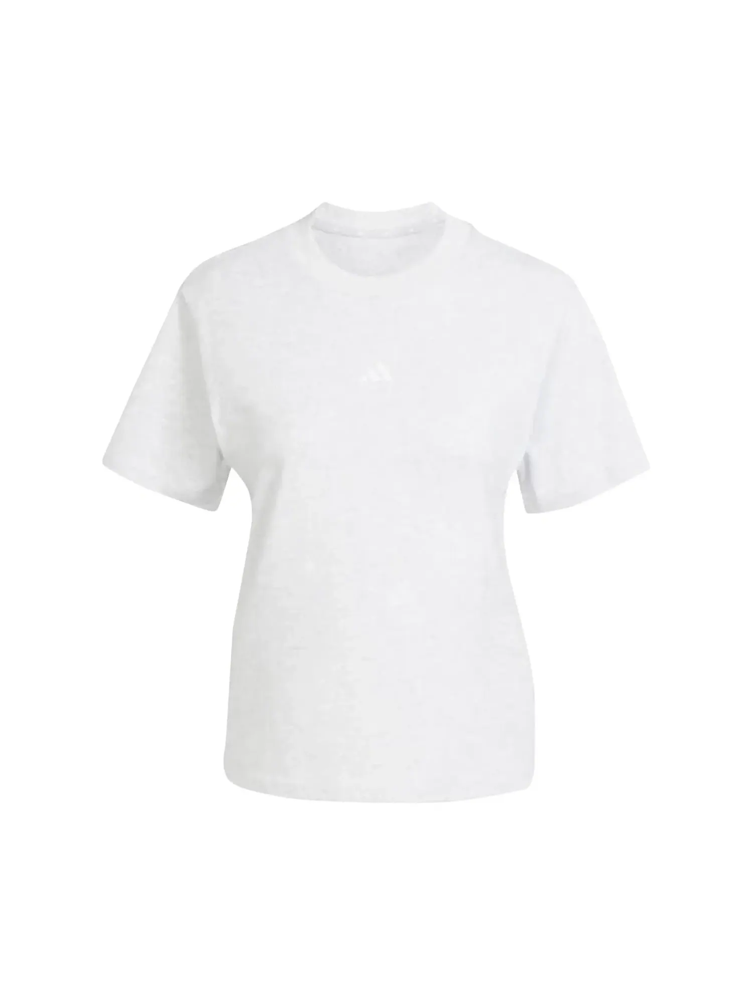 Хлопковая футболка Adidas Essentials с маленьким логотипом — изображение 1 из 1, светлый серый/белый