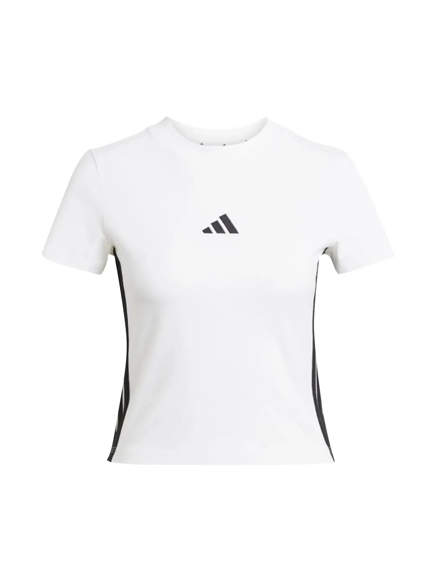 Футболка Adidas Essentials 3-Stripes Slim Tee — изображение 1 из 1, белый/черный