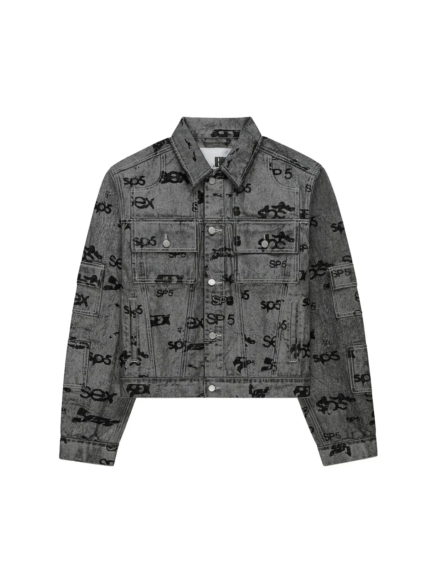 Куртка-тракер Sp5der Sex AOP Foil Trucker Jacket — изображение 1 из 2, серебряный
