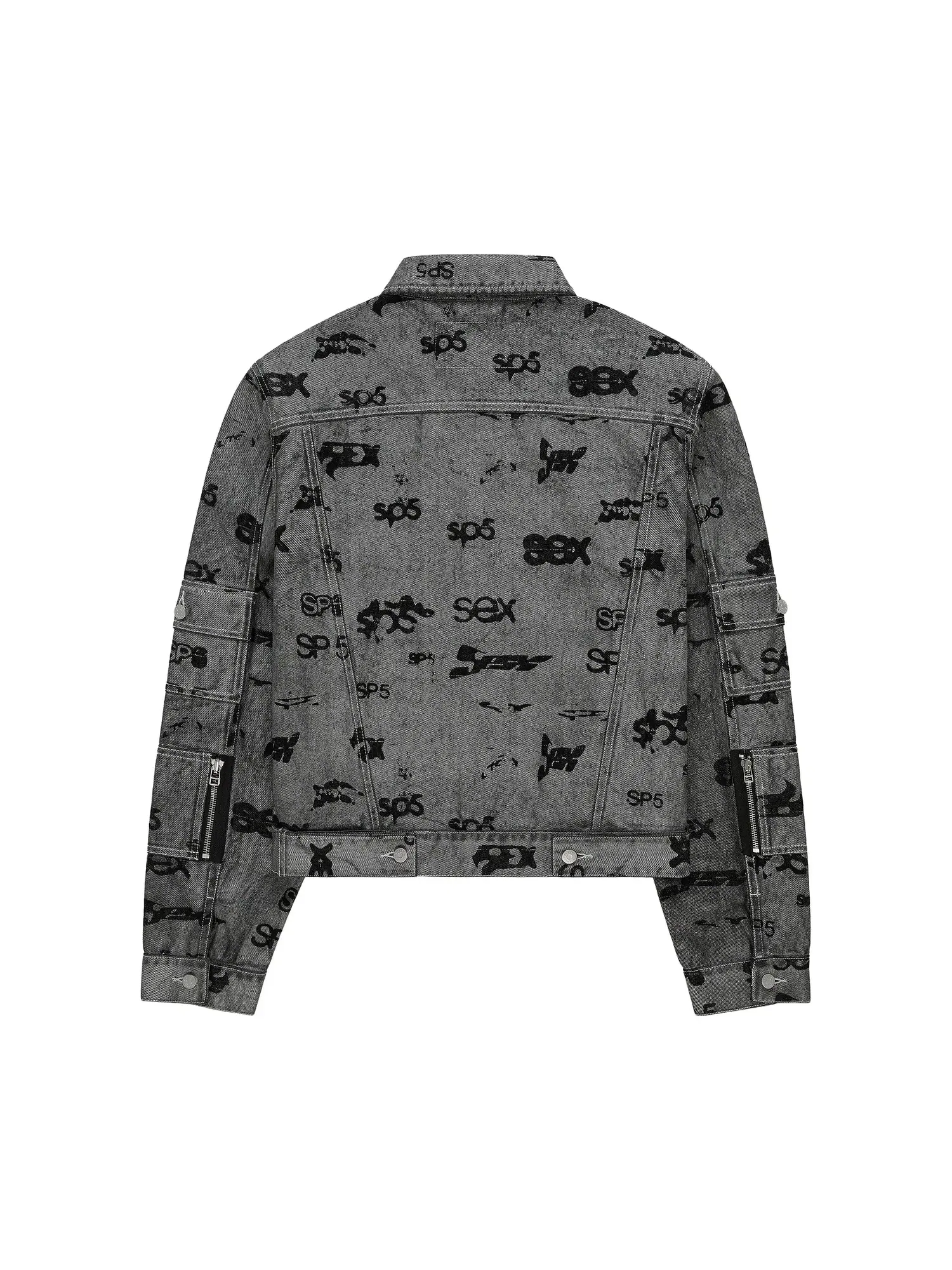 Куртка-тракер Sp5der Sex AOP Foil Trucker Jacket — изображение 2 из 2, серебряный