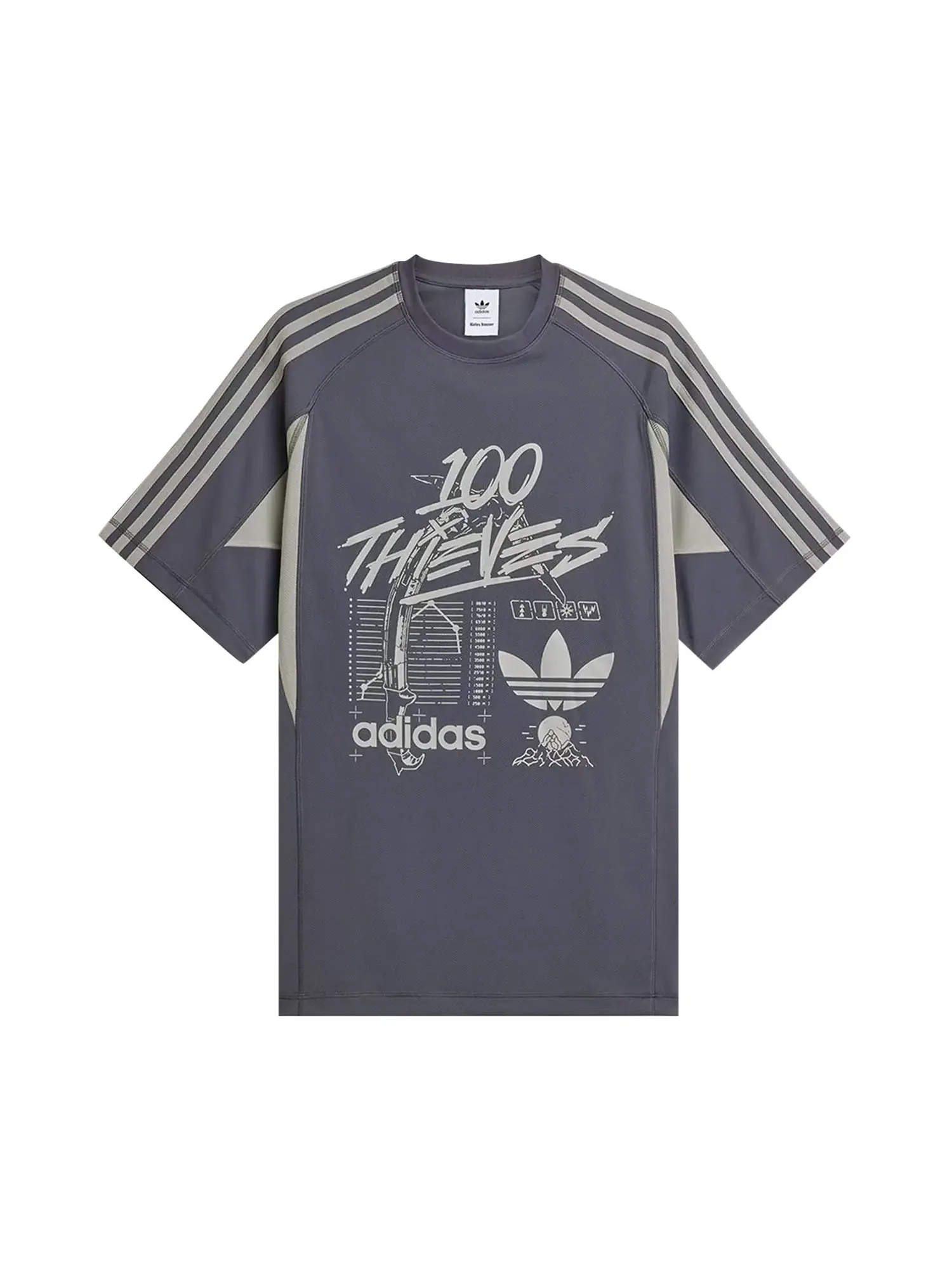 Футболка Adidas x 100T — изображение 1 из 1, угольный