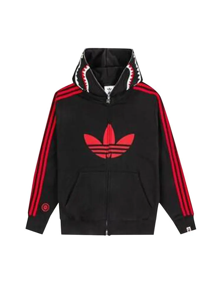Худи BAPE x Adidas Shark Fleece Full Zip Hoodie — изображение 1 из 1, черный