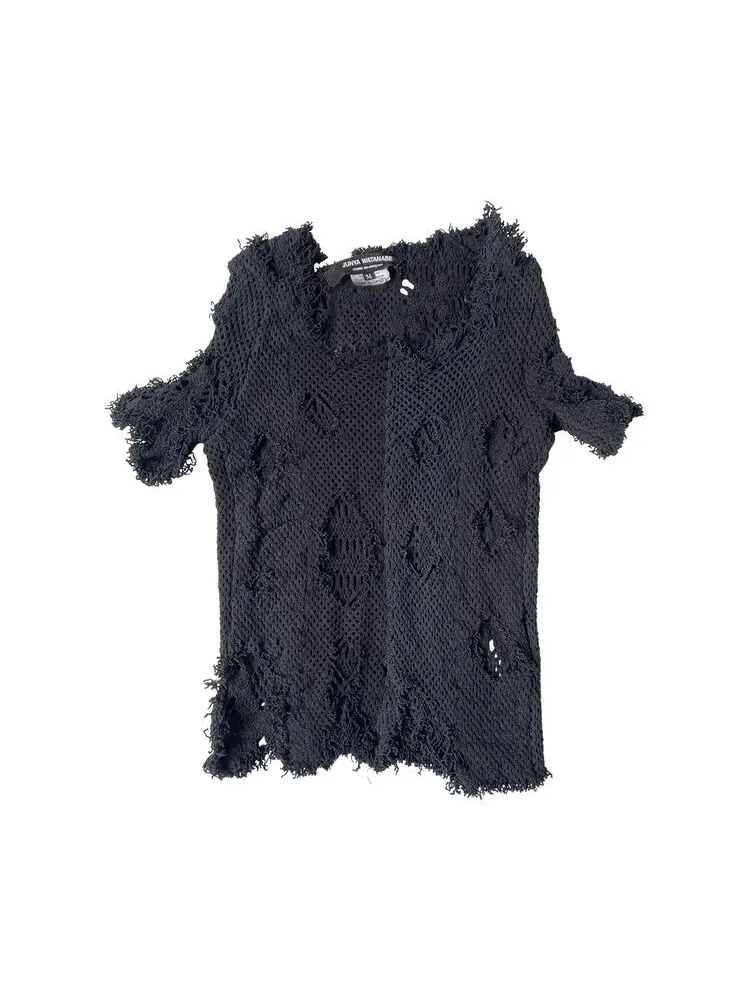 Топ Comme des Garçons Vintage Comme des Garçons Distressed Mesh Top Black — изображение 1 из 2, черный