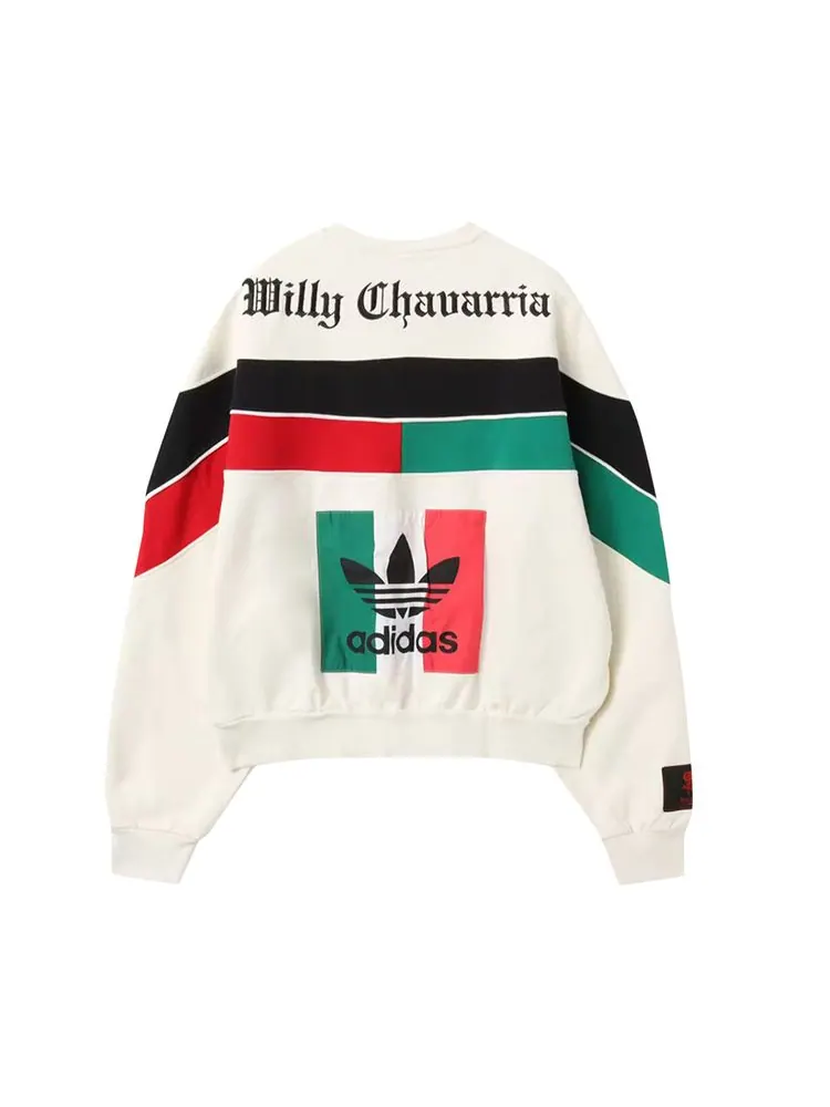 Свитер adidas x Willy Chavarria Fleece Crewneck Sweater 'Off White' — изображение 2 из 3, белый