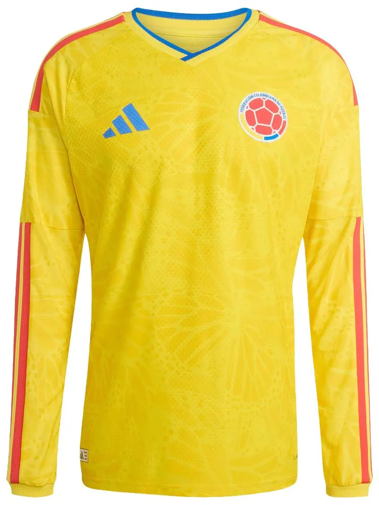 Домашняя футболка Adidas Colombia 26 с длинными рукавами — изображение 1 из 2, желтый