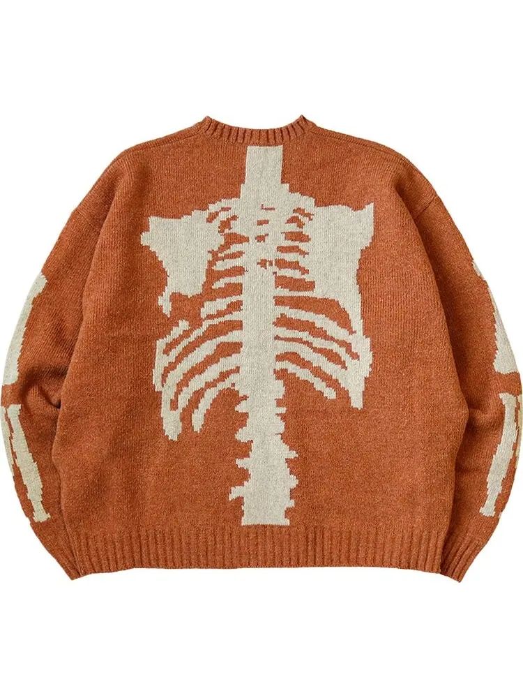 Свитер Kapital 5G Wool Knit Bone Crew Sweater 'Orange' — изображение 2 из 2, оранжевый