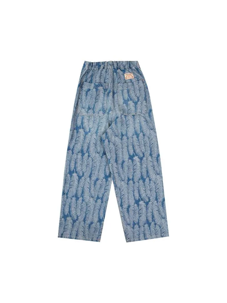 Брюки Kapital Magpie Denim With Knee Easy Baggy Pants — изображение 2 из 3, светлый индиго