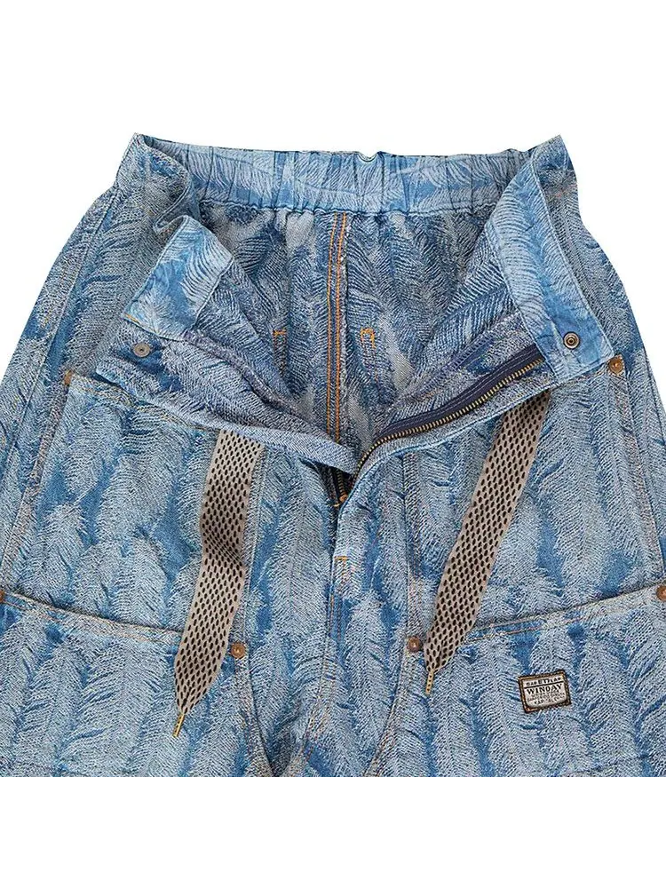 Брюки Kapital Magpie Denim With Knee Easy Baggy Pants — изображение 3 из 3, светлый индиго