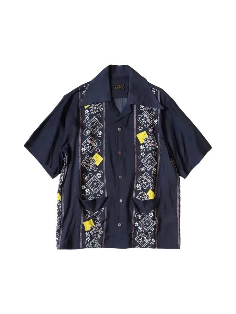 Рубашка Kapital Silk Rayon Peckish Rainbowy Wrangle Collar Cuba Shirt