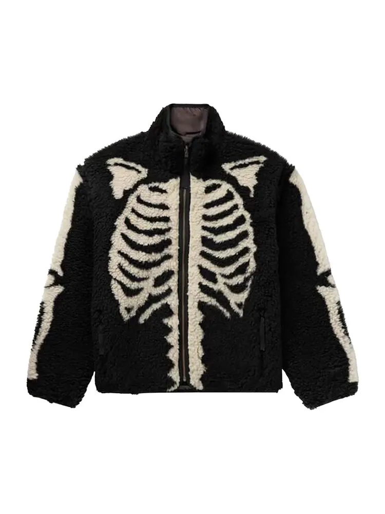 Куртка Kapital Bone Boa Reversible Printed Fleece and Nylon Jacket 'Black'