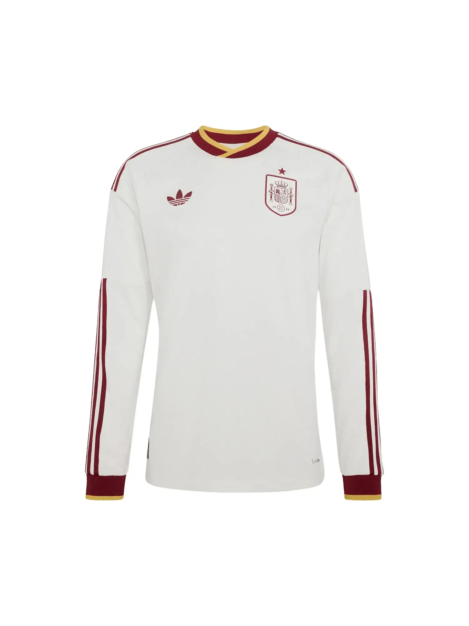 Оригинальная выездная футболка Adidas Spain 26 с длинным рукавом (азиатские размеры) — изображение 1 из 1, белый