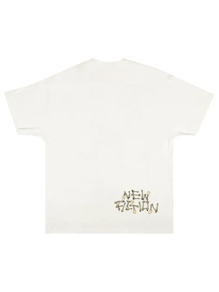 Футболка KAWS Skeleton New Fiction Bone T-Shirt 'White' — изображение 2 из 2, белый