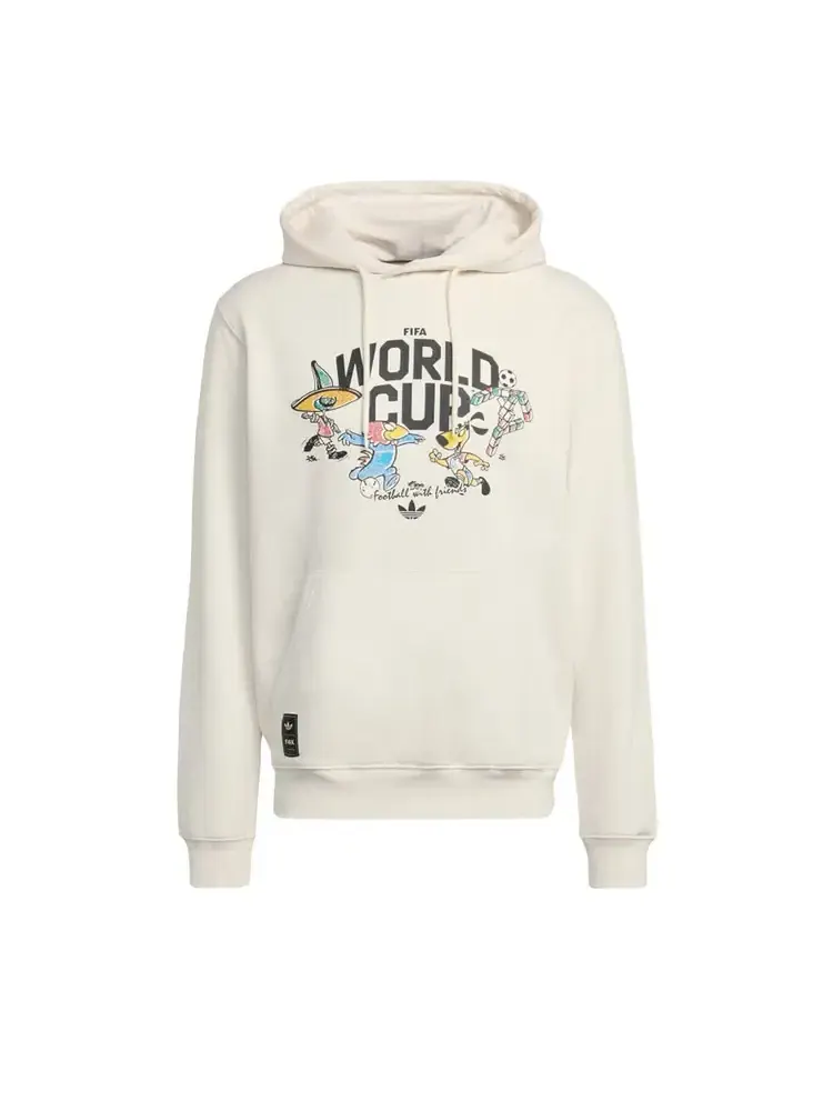 Толстовка Adidas с талисманом Чемпионата мира по футболу FIFA 26 — изображение 1 из 1, белый