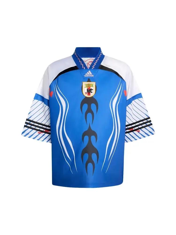 Футболка Adidas Bringback Remixed Japan Jersey 'Power Blue/White/Red' — изображение 1 из 1, синий