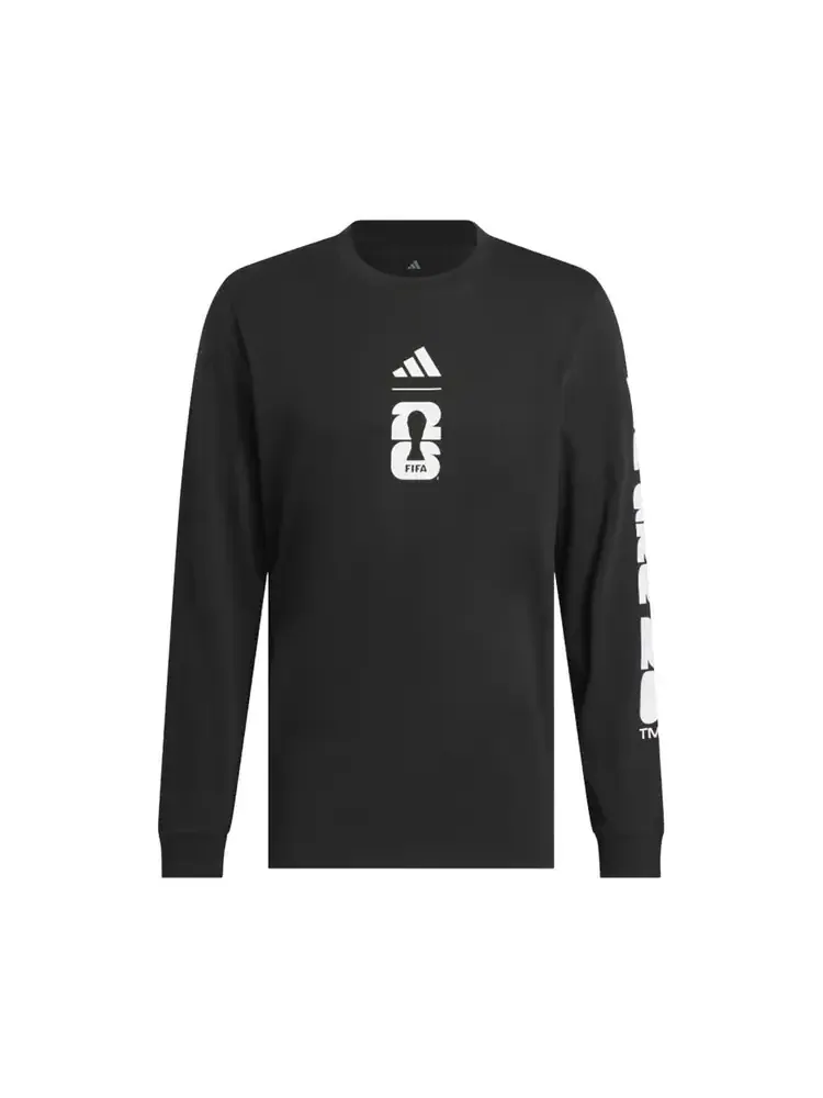 Футболка с длинными рукавами Adidas FIFA World Cup 26 Match Ball Graphic 'Black' — изображение 1 из 1, черный