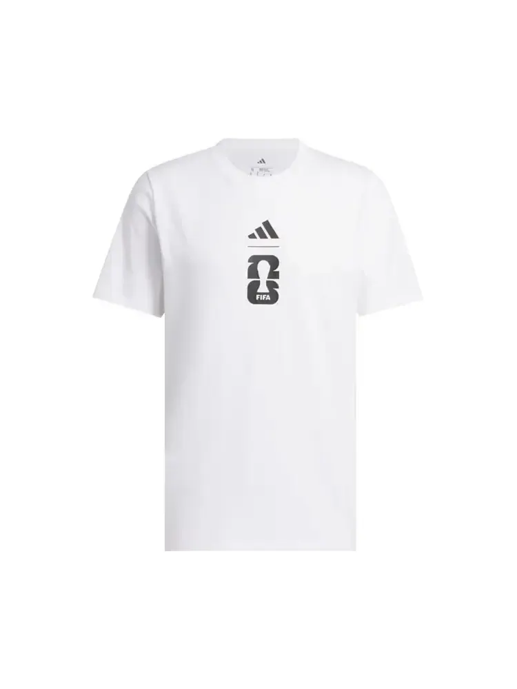 Футболка Adidas с изображением мяча Чемпионата мира по футболу FIFA 26 — изображение 1 из 1, белый