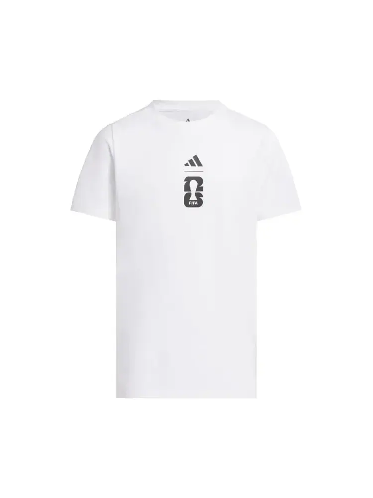 Футболка Adidas с изображением мяча Чемпионата мира по футболу FIFA 26 — изображение 1 из 1, белый