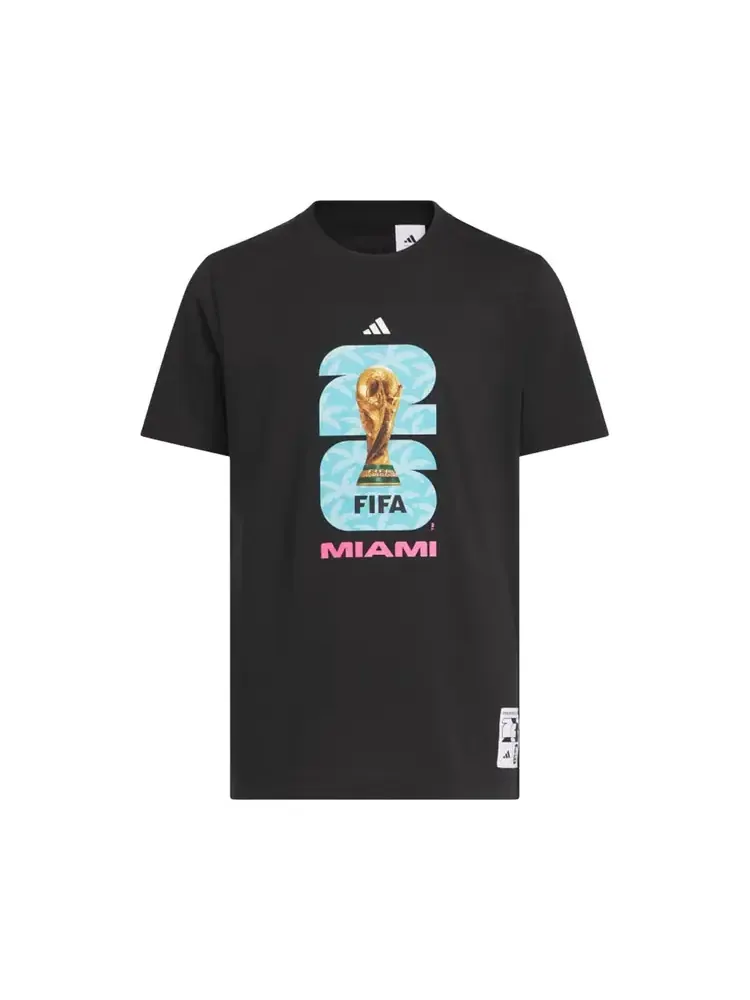 Футболка Adidas FIFA World Cup 26 Host City Miami Graphic T-Shirt 'Black' — изображение 1 из 1, черный