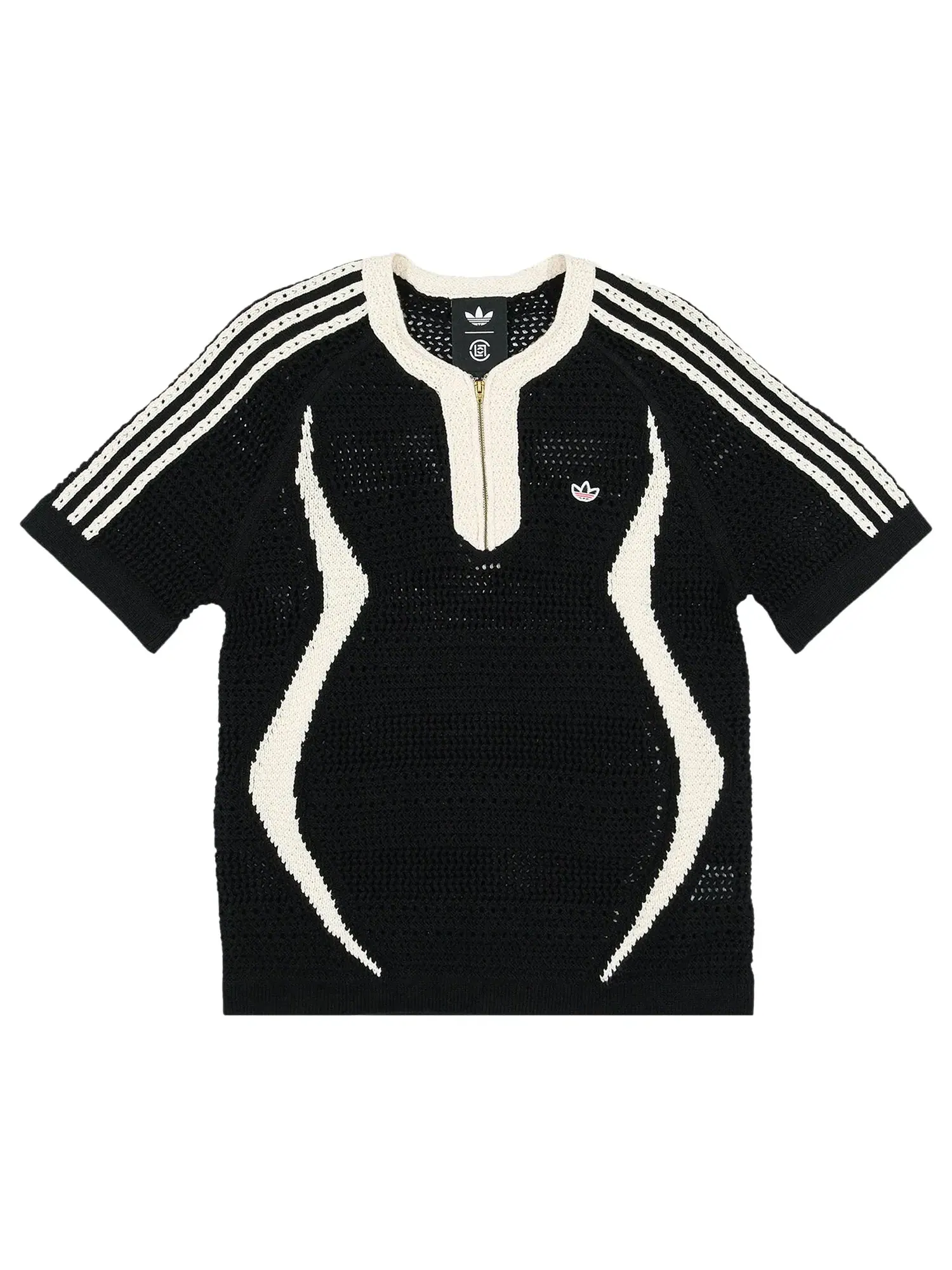 Вязаная футболка Adidas x CLOT от EDC — изображение 1 из 1, черный/белый