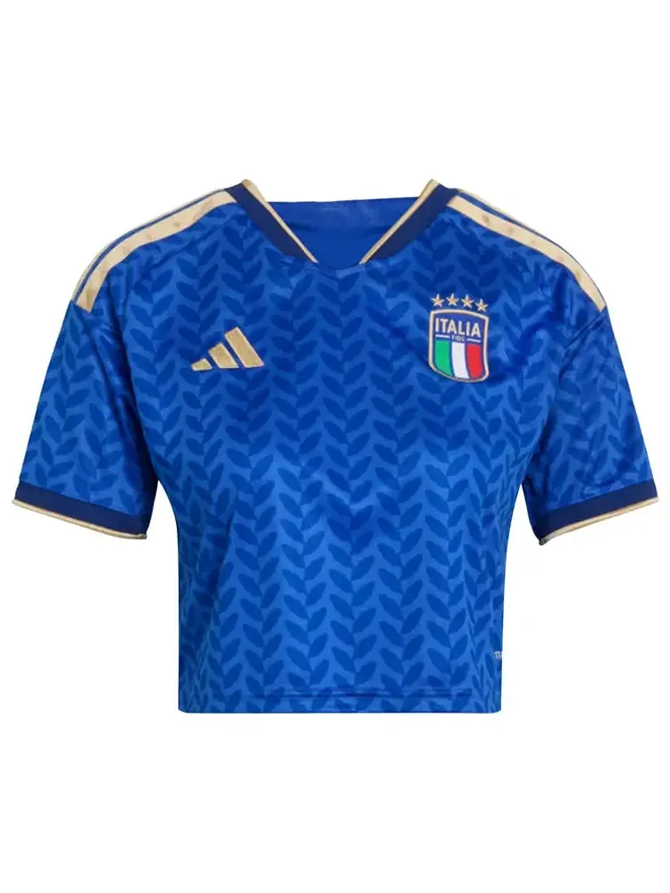 Укороченная футболка Adidas Italy 26 Home — изображение 1 из 1, синий