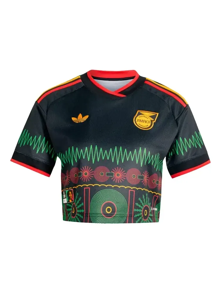 Укороченная футболка Adidas Jamaica 26 x Bob Marley Away — изображение 1 из 1, черный