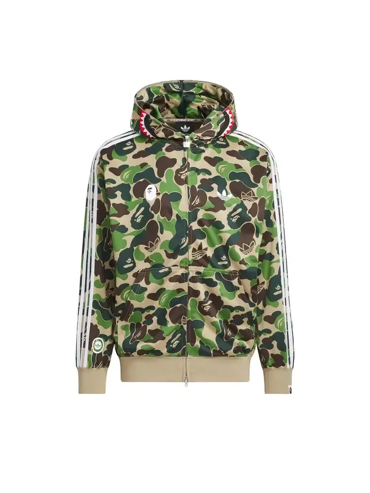 Куртка-худи Adidas x BAPE Shark Track 'Crew Green' — изображение 1 из 1, зеленый