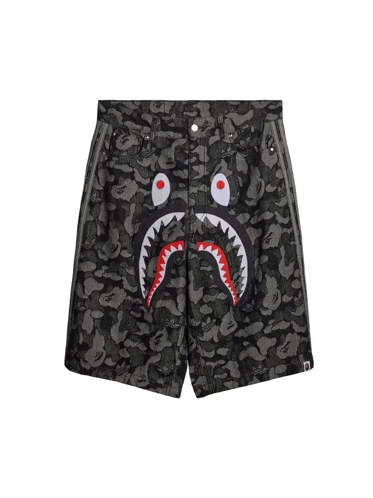Джинсовые шорты Adidas x BAPE Shark Denim Jorts 'Black' — изображение 1 из 2, черный
