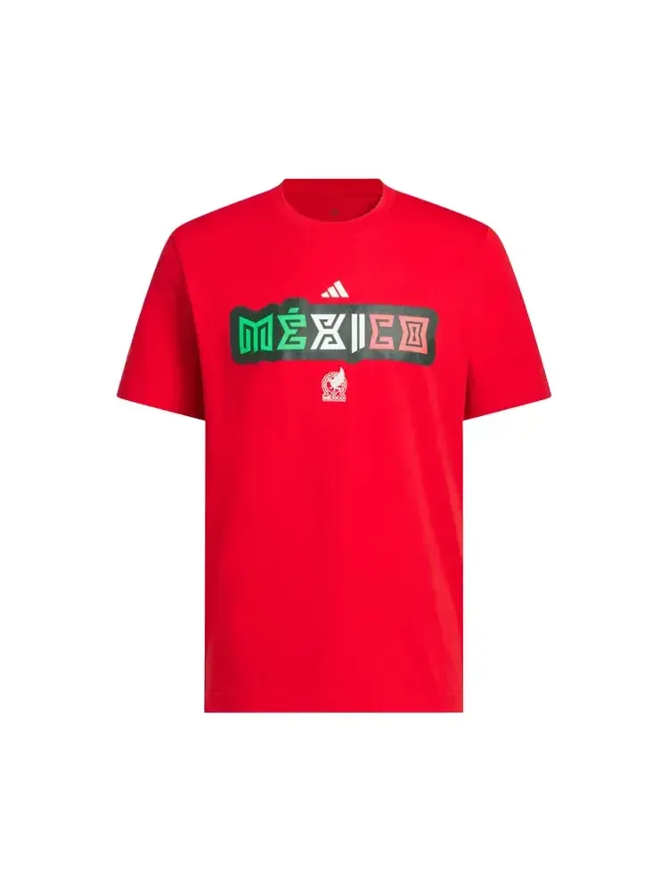 Футболка Adidas World Cup 26 Mexico Home Graphic Tee 'Better Scarlet' — изображение 1 из 1, красный