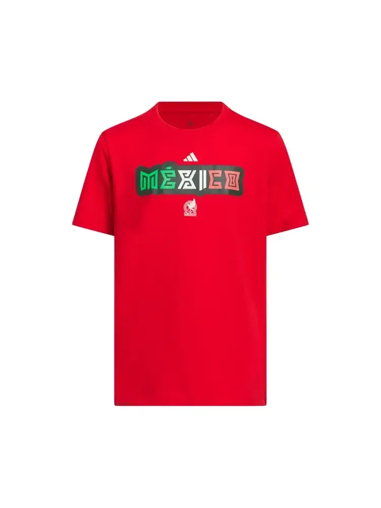 Футболка Adidas World Cup 26 Mexico Home Graphic Tee 'Better Scarlet' — изображение 1 из 1, красный