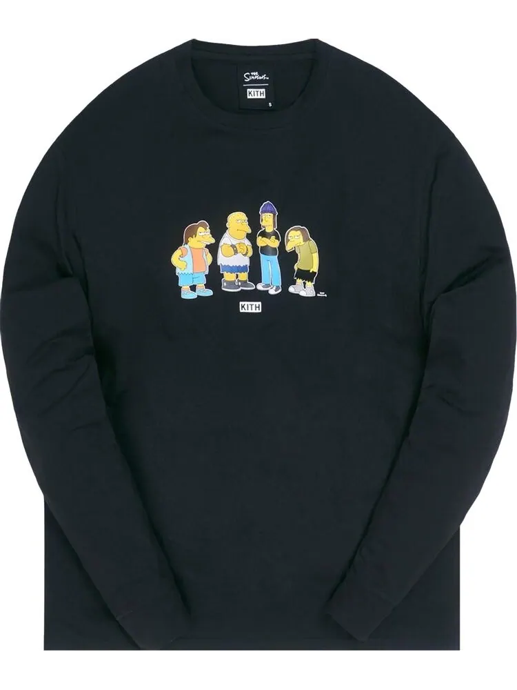 Лонгслив Kith For The Simpsons Bullies Long-Sleeve Tee 'Black' — изображение 1 из 1, черный