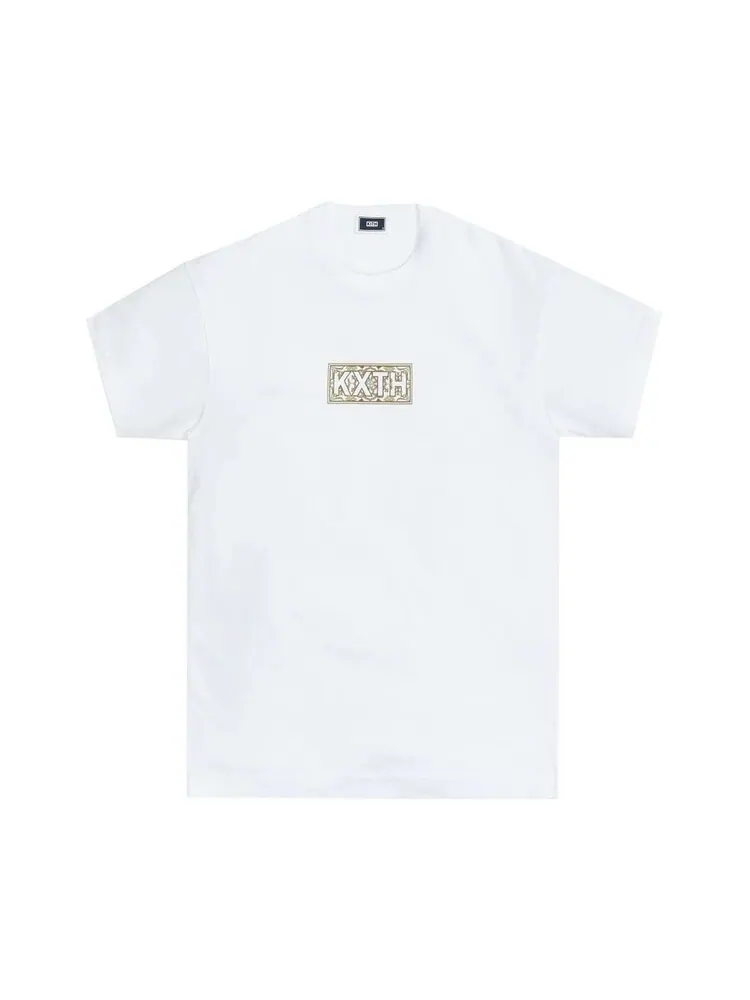 Футболка Kith Moroccan Tile Classic Logo Tee 'Beige' — изображение 1 из 1, белый