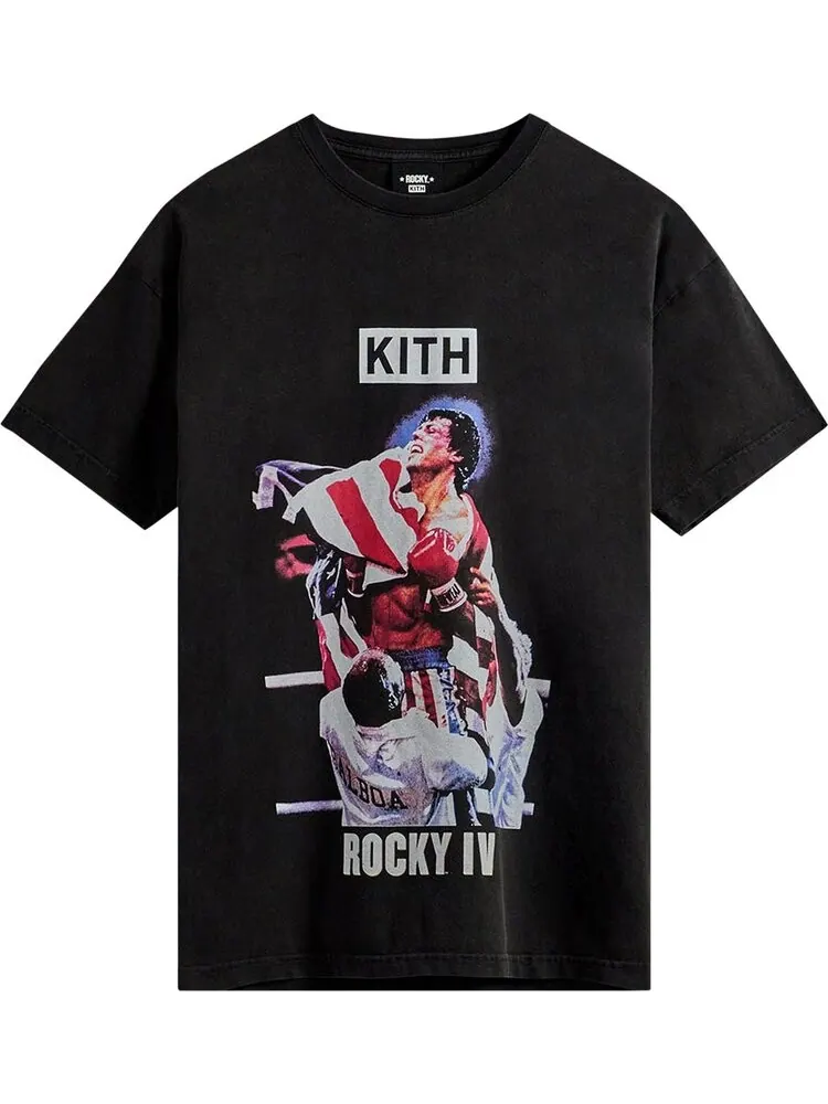 Футболка Kith For Rocky IV Vintage Tee 'Black' — изображение 1 из 2, черный