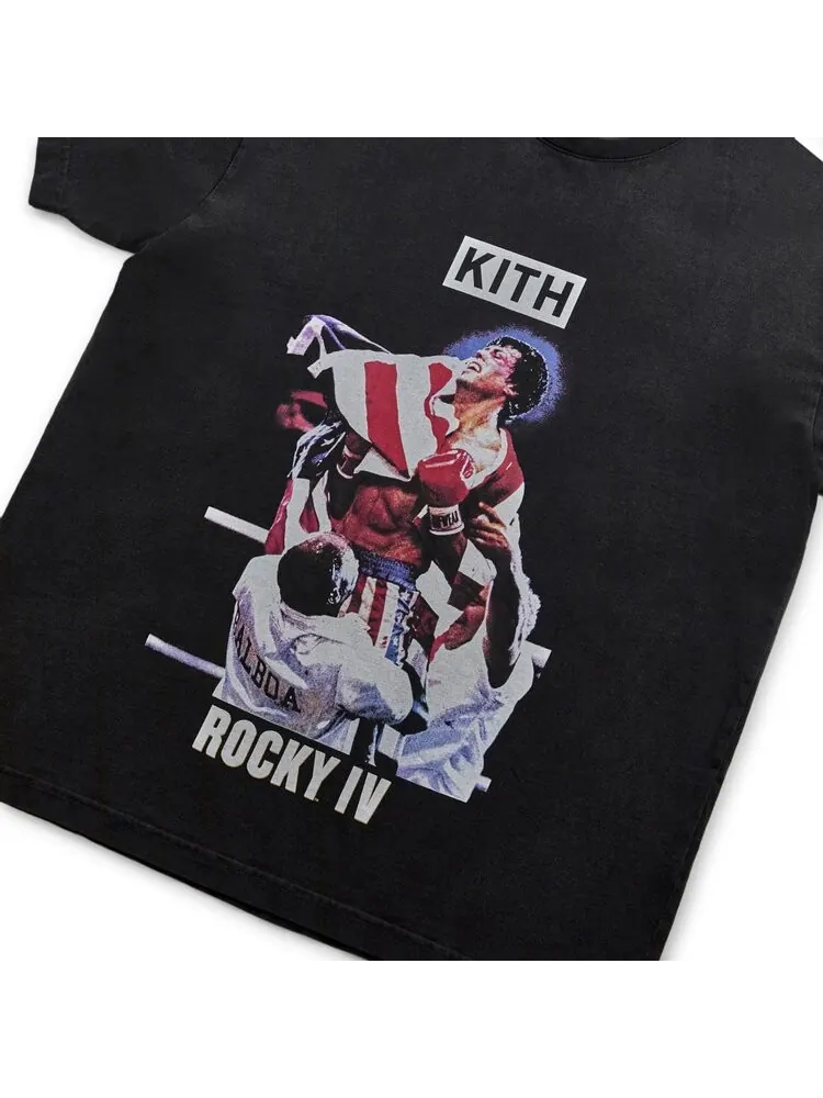 Футболка Kith For Rocky IV Vintage Tee 'Black' — изображение 2 из 2, черный