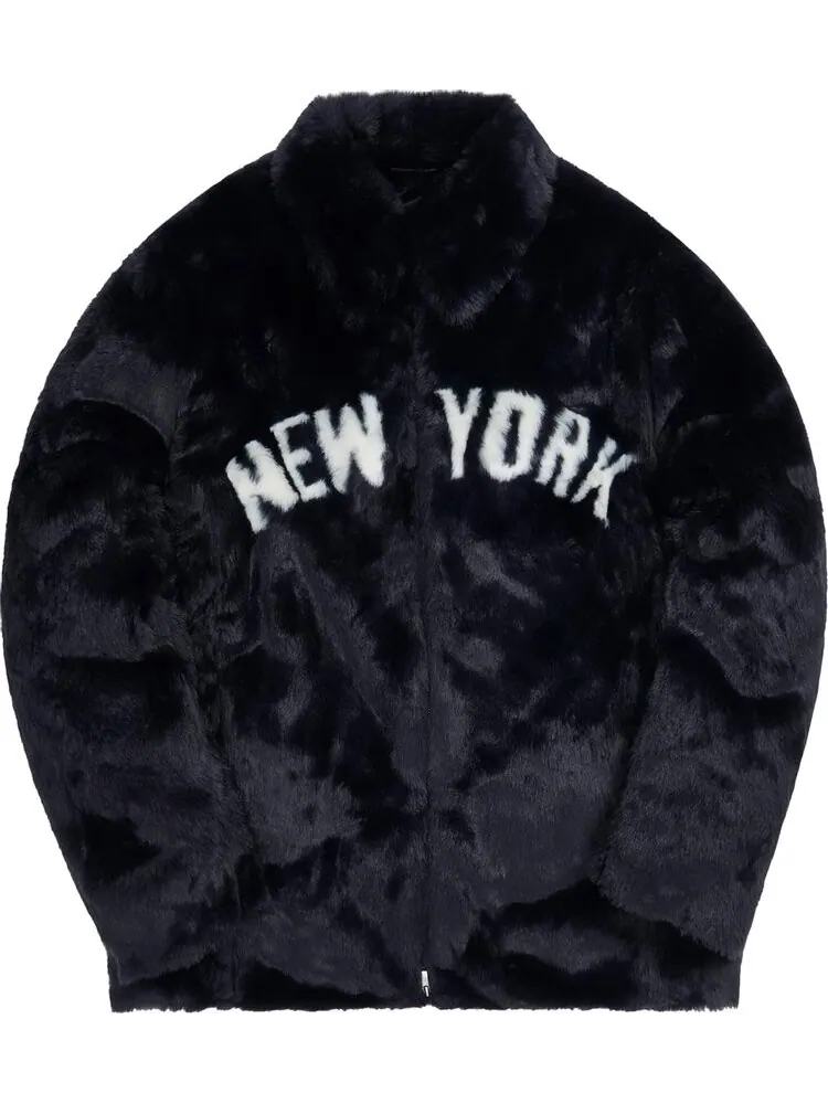 Куртка Kith For Major League Baseball New York Yankees Faux Fur Coaches Jacket 'Navy' — изображение 1 из 3, синий