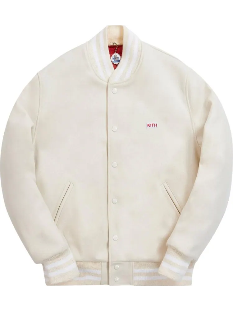 Бомбер Kith x Coca-Cola x Golden Bear Varsity Bomber 'Natural' — изображение 1 из 1, бежевый