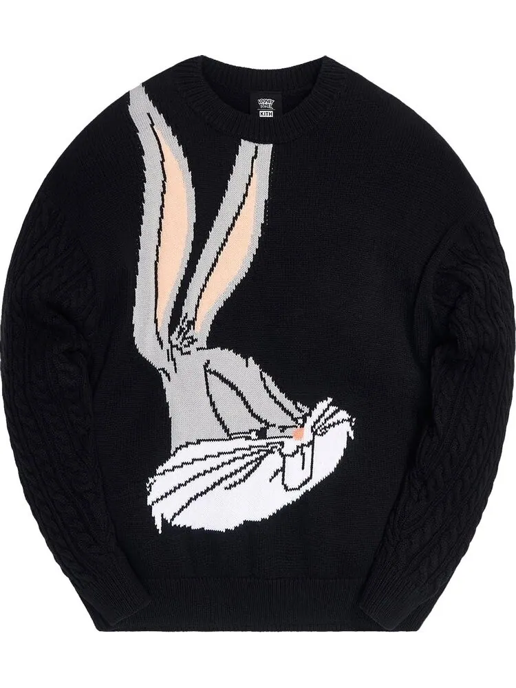 Толстовка Kith x Looney Tunes Bugs Bunny Crewneck 'Black' — изображение 1 из 1, черный