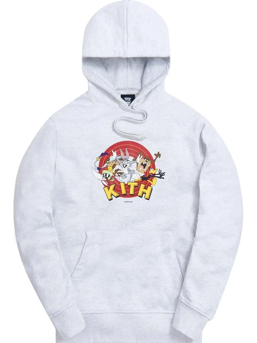 Худи Kith x Looney Tunes That's All Folks Hoodie 'Heather Grey' — изображение 1 из 1, серый