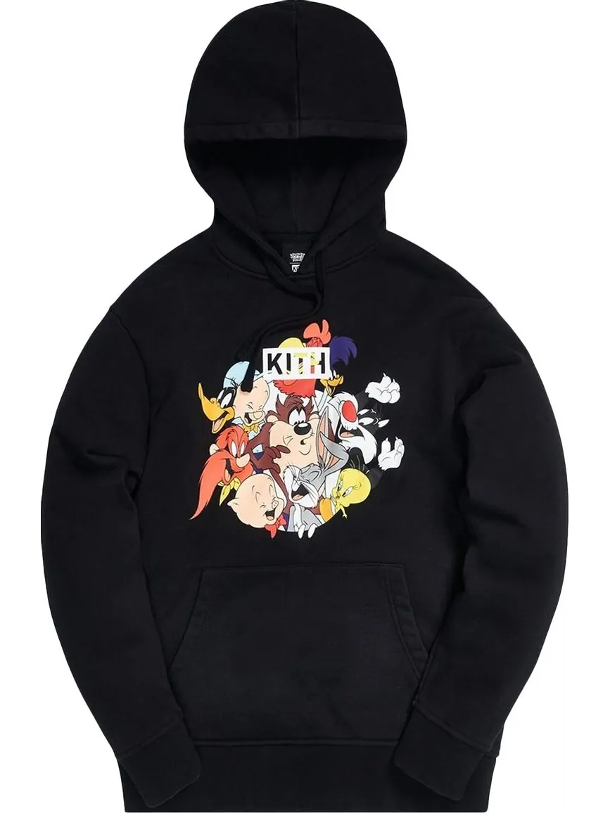 Худи Kith x Looney Tunes Merrie Melodies Vintage Hoodie 'Black' — изображение 1 из 1, черный