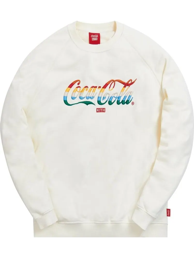 Толстовка Kith x Coca-Cola Striped Crewneck 'Ivory' — изображение 1 из 1, бежевый