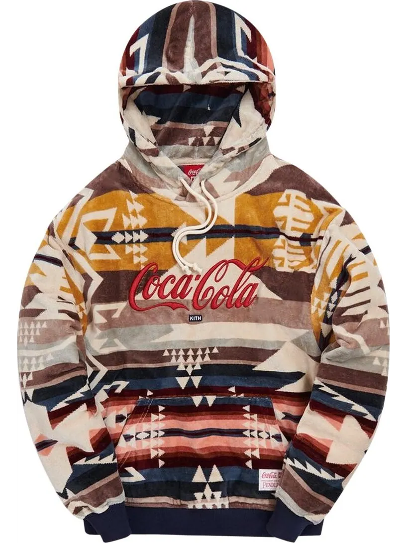 Худи Kith x Coca-Cola x Pendleton Terry Williams 3 Hoodie 'Ivory/Multi' — изображение 1 из 1, бежевый