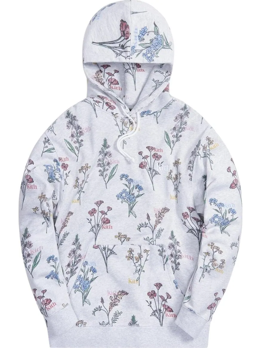 Худи Kith Botanical Floral Williams III Hoodie 'Light Heather' — изображение 1 из 1, серый