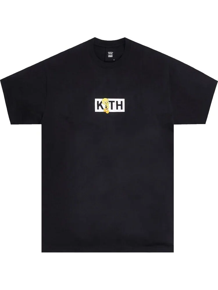 Футболка Kith x Looney Tunes Tweety Classic Logo Tee 'Black' — изображение 1 из 1, черный