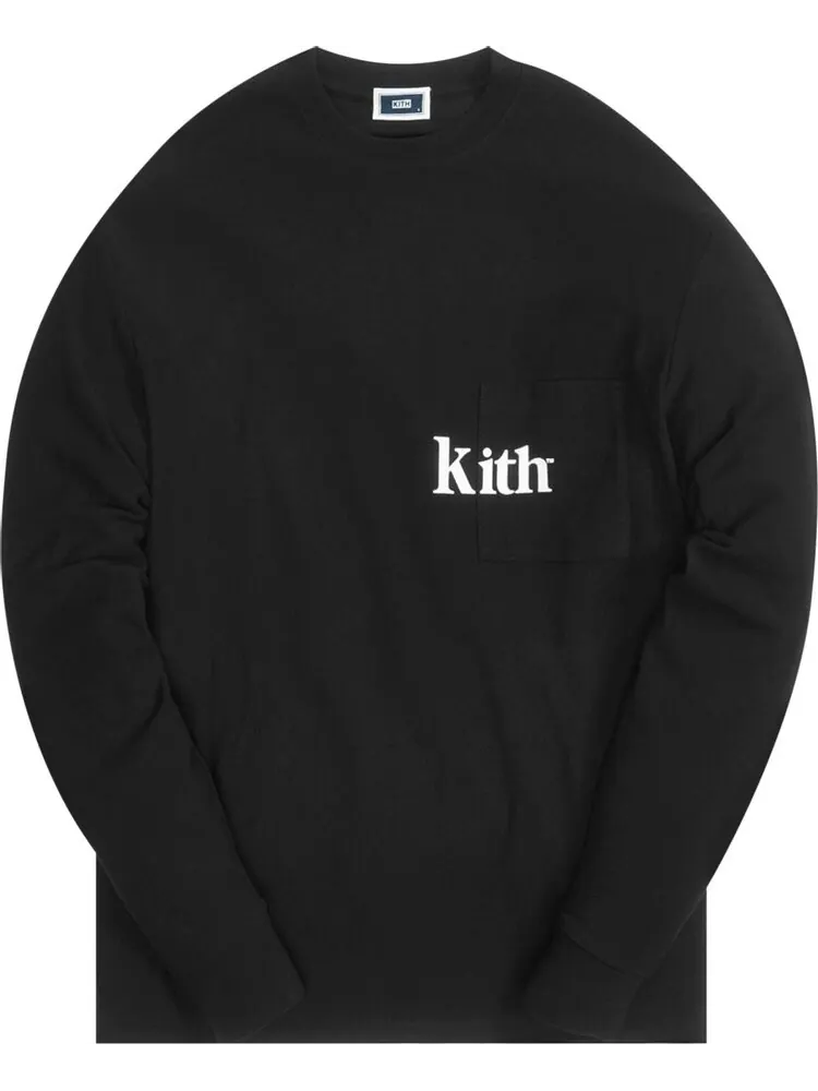 Лонгслив Kith Long-Sleeve Quinn Tee 'Black' — изображение 1 из 1, черный